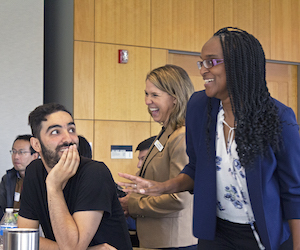 Tershia Pinder-Grover and colleague, Kellie Grasman, engaging faculty during a New Faculty Orientation session.